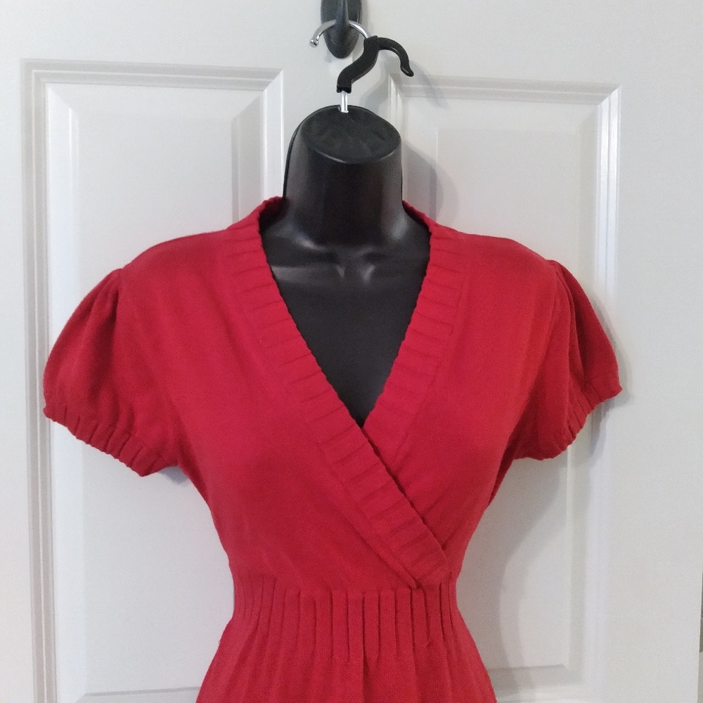 #700 Girls XL xhilaration Knit Dress Red Tie - Picture 2 of 16